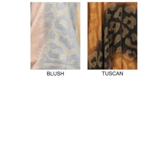 Tuscan Animal Print Color Block Knit Ruana Tassel Fall Winter Casual Wrap - Picture 7 of 7